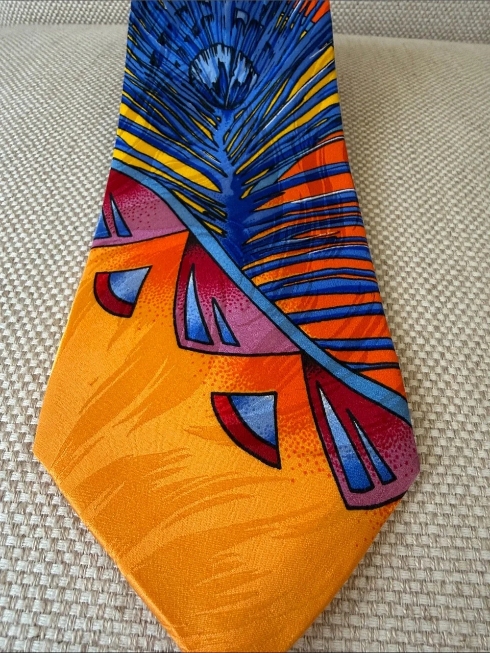 Rush Limbaugh - Peacock Vibrant Orange & Blue Silk Tie